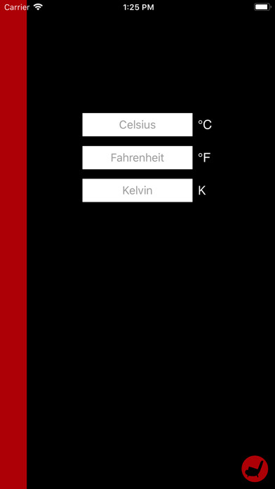 Emulate iPhone app Temperature Converter Classic using MyAndroid