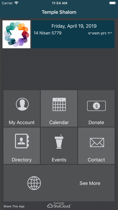 Emulate iPhone app Temple Shalom using MyAndroid Emulate iPhone app Temple Shalom using MyAndroid