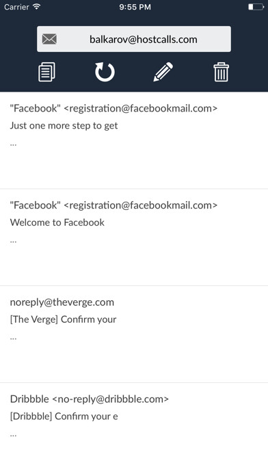 Emulate iPhone app Temp Mail - anonymous email using MyAndroid Emulate iPhone app Temp Mail - anonymous email using MyAndroid