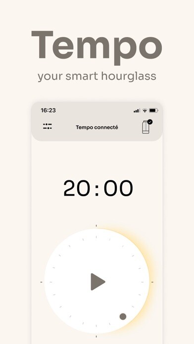 Emulate iPhone app Tempo - Le sablier connecté using MyAndroid