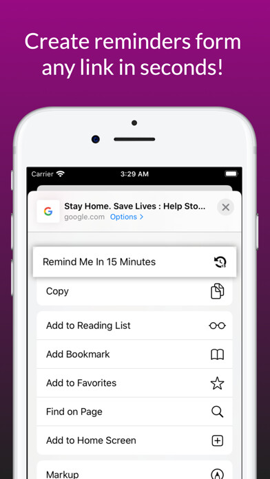 Emulate iPhone app Temporal - URL Reminders using MyAndroid