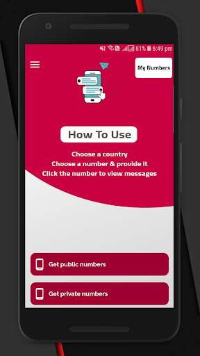 Run android online APK Temporary Number -Phone Number from MyAndroid or emulate Temporary Number -Phone Number using MyAndroid