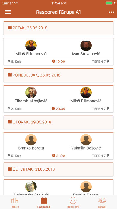 Emulate iPhone app Teniske lige Srbije using MyAndroid