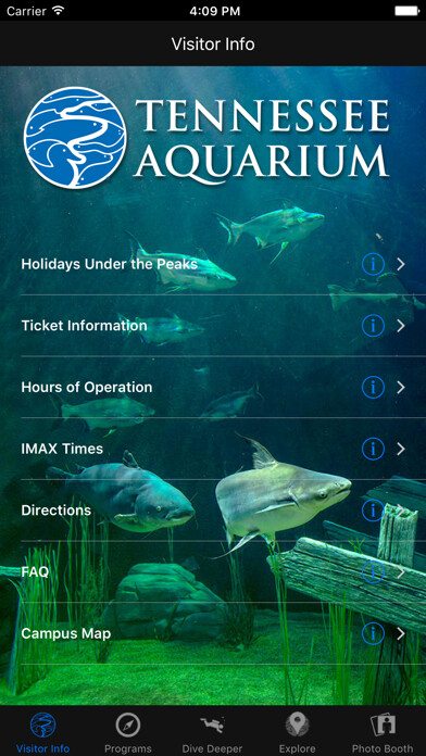 Emulate iPhone app Tennessee Aquarium using MyAndroid