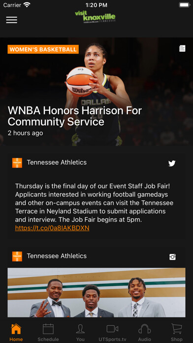Emulate iPhone app Tennessee Athletics using MyAndroid