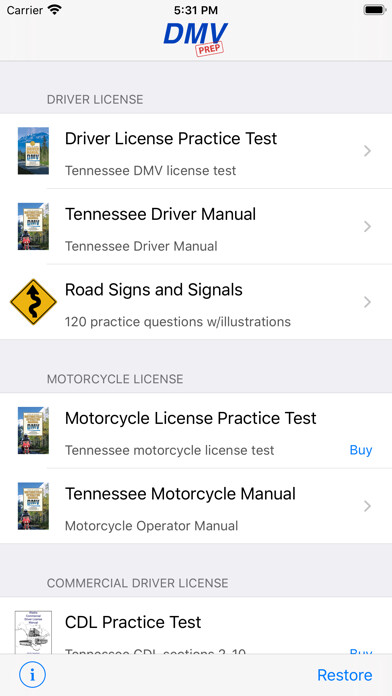Emulate iPhone app Tennessee DMV Test Prep using MyAndroid Emulate iPhone app Tennessee DMV Test Prep using MyAndroid