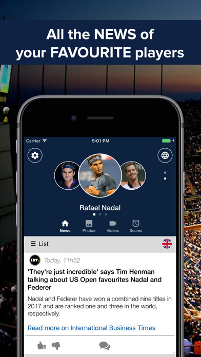 Emulate iPhone app Tennis Addict : highlights, scores using MyAndroid Emulate iPhone app Tennis Addict : highlights, scores using MyAndroid