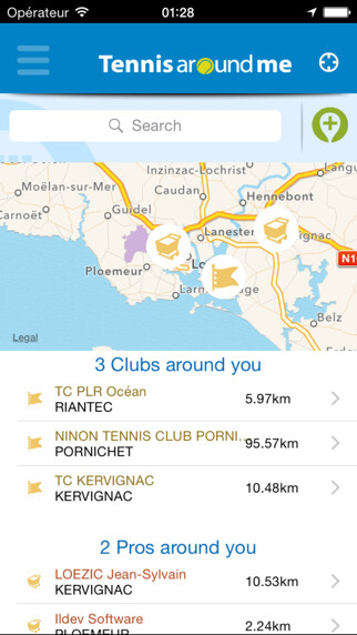 Emulate iPhone app Tennis Aroundme using MyAndroid