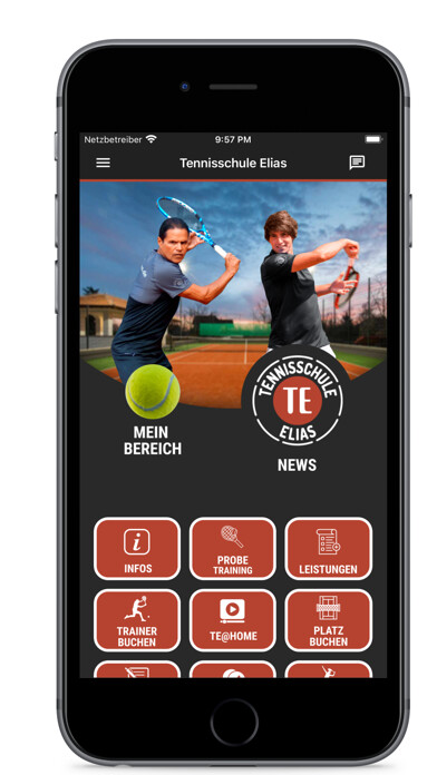 Emulate iPhone app Tennisschule Elias using MyAndroid