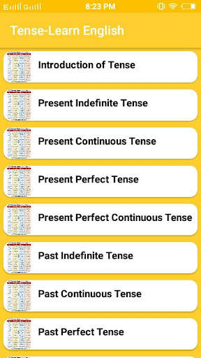 Run android online APK Tense-Learn English from MyAndroid or emulate Tense-Learn English using MyAndroid