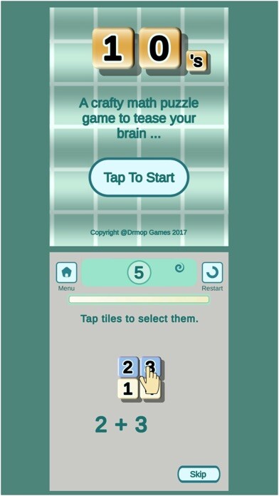 Emulate iPhone app Tens Maths IQ Challenge using MyAndroid