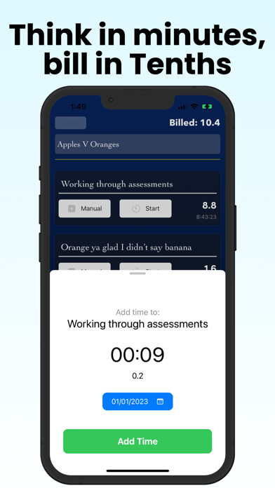 Emulate iPhone app Tenths: Billing & Time Keeper using MyAndroid Emulate iPhone app Tenths: Billing & Time Keeper using MyAndroid