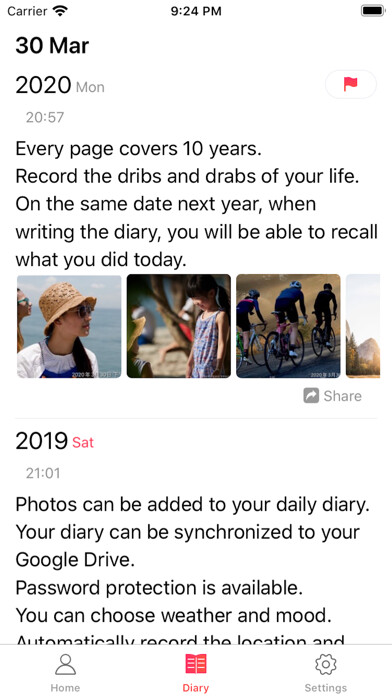 Emulate iPhone app TenYear Diary - journal & memo using MyAndroid Emulate iPhone app TenYear Diary - journal & memo using MyAndroid