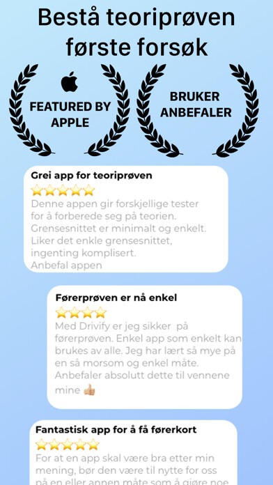 Emulate iPhone app Teoriprøven Nå B-førerkort using MyAndroid