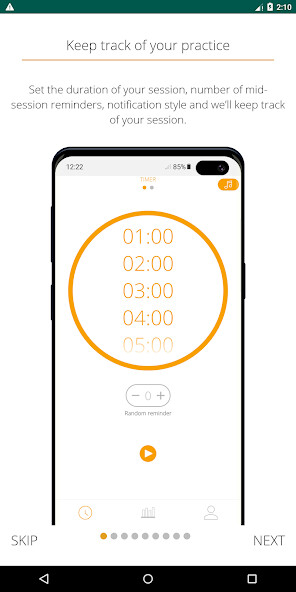 Emulate iPhone app Tergar Meditation Tracker using MyAndroid