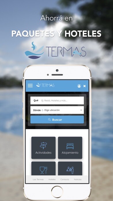 Emulate iPhone app Termas Federación using MyAndroid