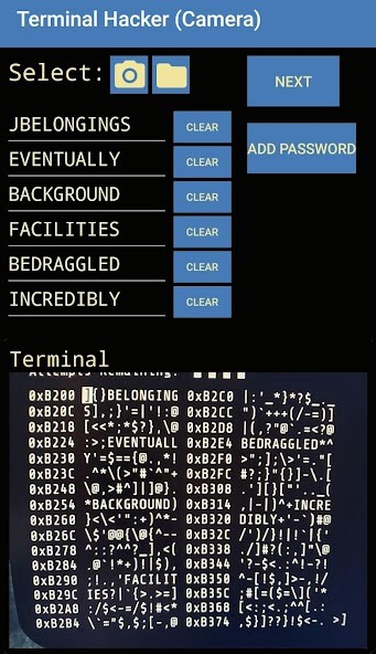 Run android online APK Terminal Hacker (Camera) from MyAndroid or emulate Terminal Hacker (Camera) using MyAndroid