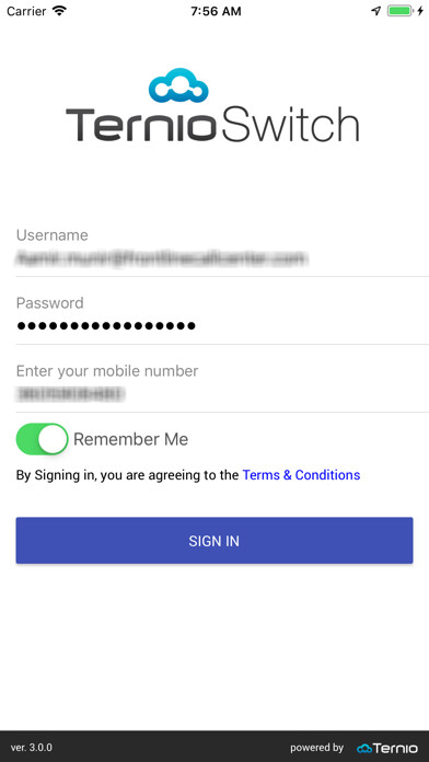 Emulate iPhone app Ternio Switch using MyAndroid
