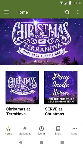 Emulate iPhone app TerraNova Church using MyAndroid