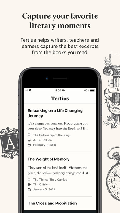 Emulate iPhone app Tertius: Read, Capture, Recall using MyAndroid