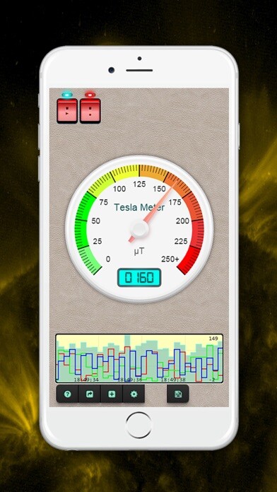 Emulate iPhone app Tesla - Metal detector and Magnetic field recorder using MyAndroid Emulate iPhone app Tesla - Metal detector and Magnetic field recorder using MyAndroid