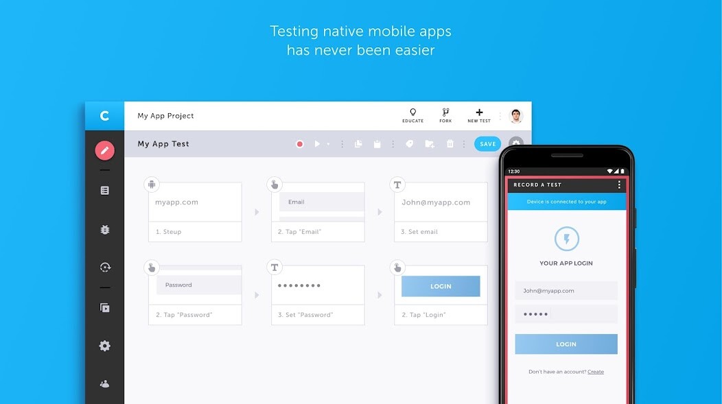 Run android online APK Testim from MyAndroid or emulate Testim using MyAndroid