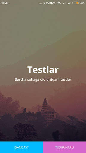 Run android online APK Testlar barcha fanlardan, rus-tili, ingliz... from MyAndroid or emulate Testlar barcha fanlardan, rus-tili, ingliz... using MyAndroid Run android online APK Testlar barcha fanlardan, rus-tili, ingliz... from MyAndroid or emulate Testlar barcha fanlardan, rus-tili, ingliz... using MyAndroid