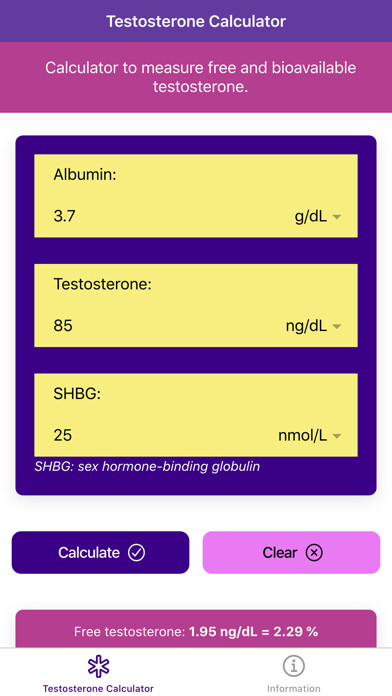 Emulate iPhone app Testosterone Calculator Pro using MyAndroid Emulate iPhone app Testosterone Calculator Pro using MyAndroid