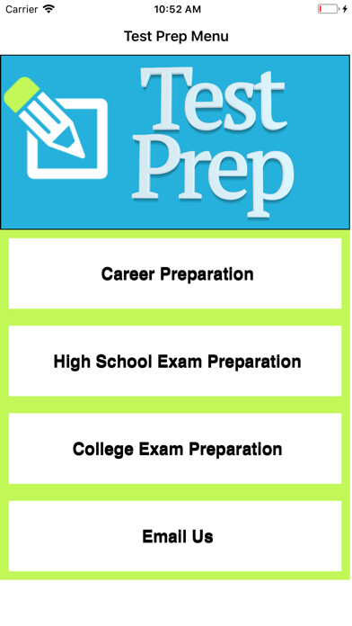Emulate iPhone app Test Prep 2020 using MyAndroid