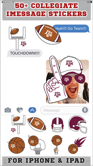 Emulate iPhone app Texas A&M Aggies Stickers PLUS using MyAndroid Emulate iPhone app Texas A&M Aggies Stickers PLUS using MyAndroid