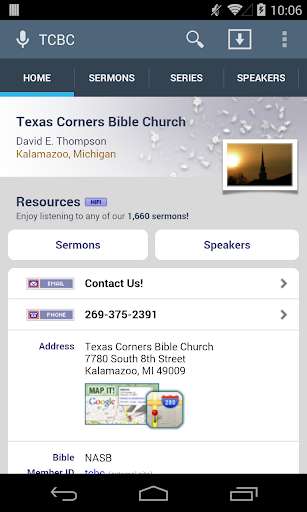 Emulate Android APK Texas Corners Bible Church