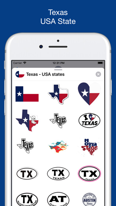 Emulate iPhone app Texas emojis - USA stickers using MyAndroid
