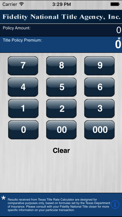 Emulate iPhone app Texas Title Rate Calculator using MyAndroid Emulate iPhone app Texas Title Rate Calculator using MyAndroid