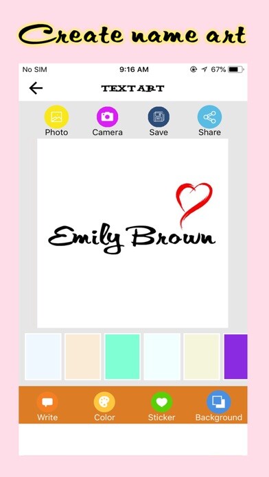 Emulate iPhone app Text Art - Name Art using MyAndroid