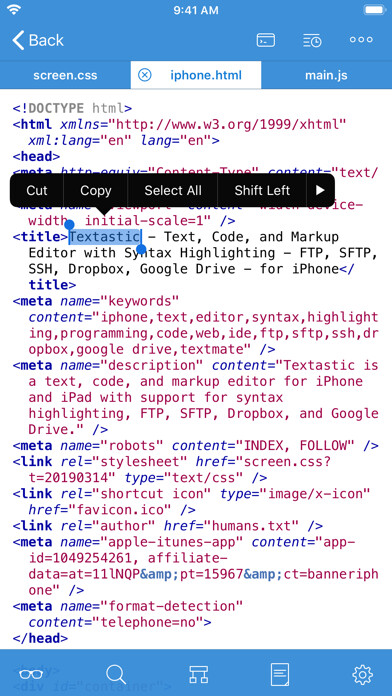 Emulate iPhone app Textastic Code Editor using MyAndroid Emulate iPhone app Textastic Code Editor using MyAndroid