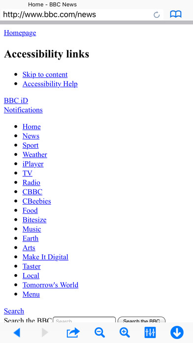 Emulate iPhone app Text Browser using MyAndroid