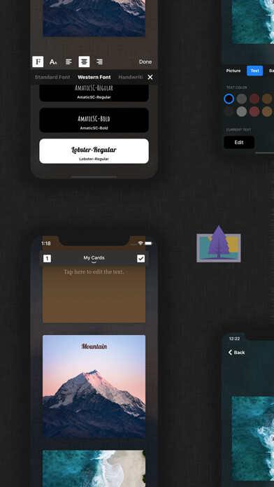 Emulate iPhone app Text Card - Be your artist using MyAndroid