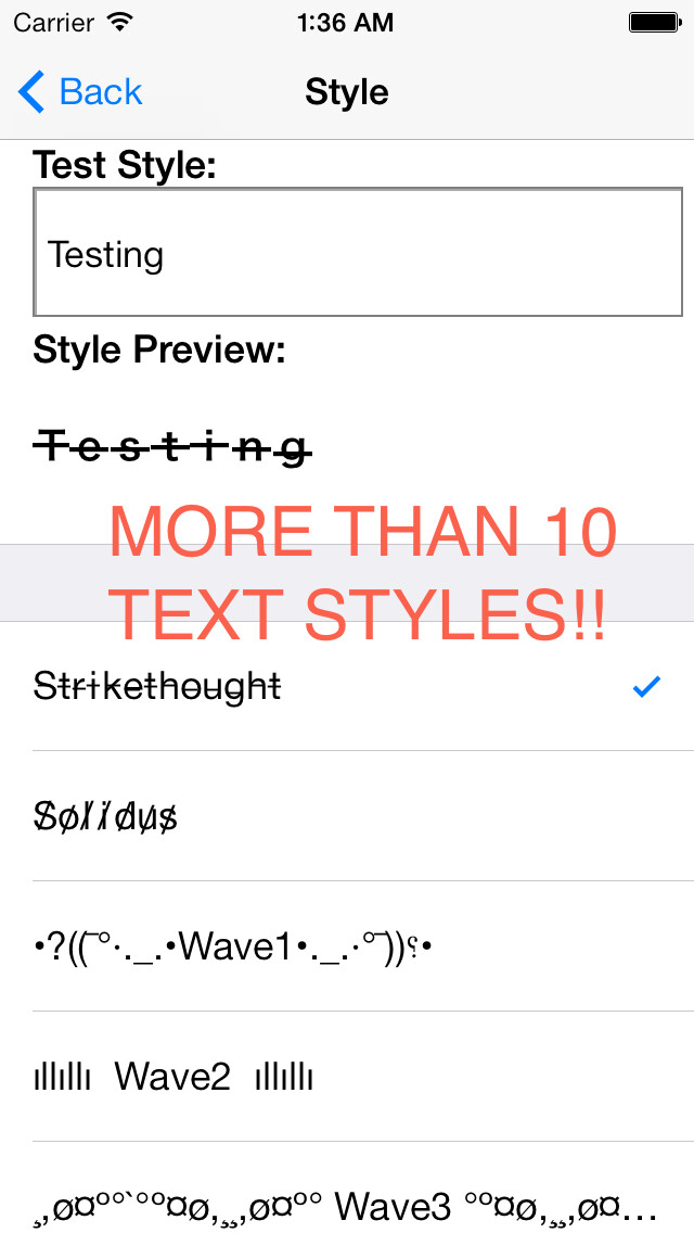 Emulate iPhone app Text Decorator using MyAndroid