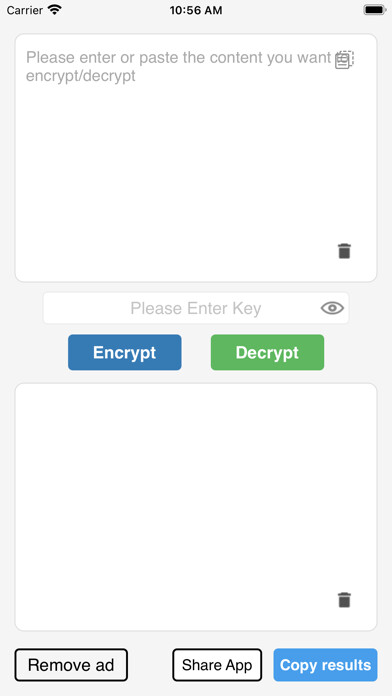 Emulate iPhone app Text Encryption Tool using MyAndroid