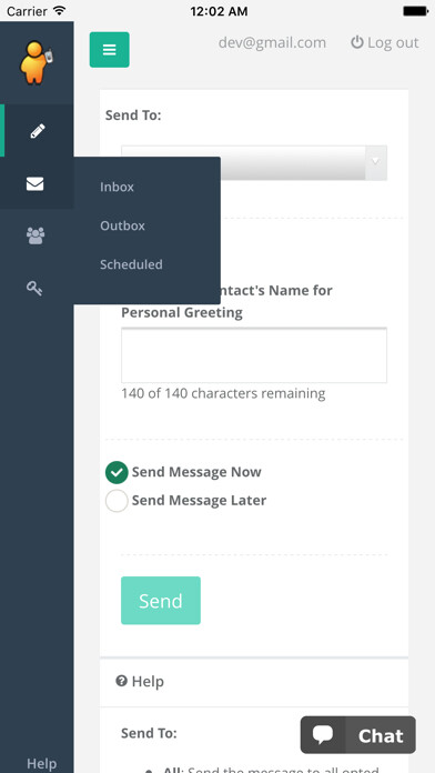 Emulate iPhone app TextHub using MyAndroid