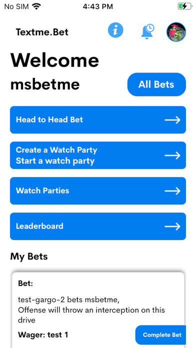 Emulate iPhone app Textme.Bet using MyAndroid