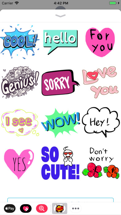 Emulate iPhone app Text Stickers Collection using MyAndroid Emulate iPhone app Text Stickers Collection using MyAndroid