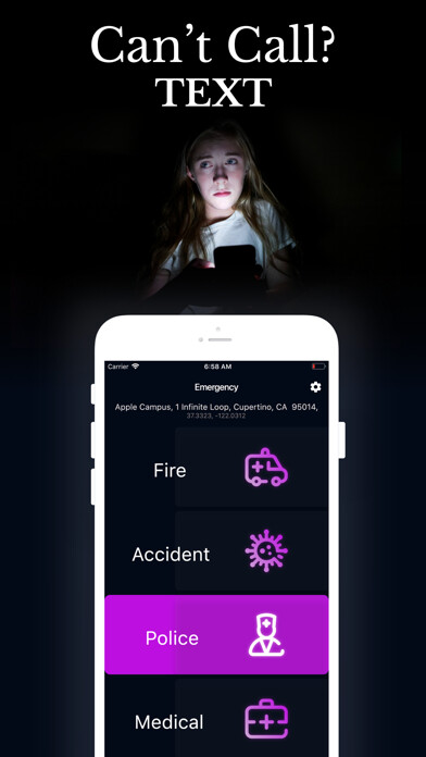 Emulate iPhone app Text to 911 using MyAndroid