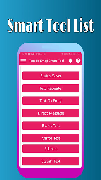 Run android online APK Text to Emoji Smart Tool Pro from MyAndroid or emulate Text to Emoji Smart Tool Pro using MyAndroid