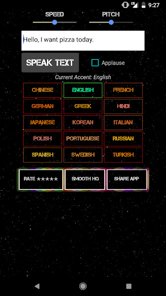 Run android online APK Text to Speech (15 Accents) from MyAndroid or emulate Text to Speech (15 Accents) using MyAndroid
