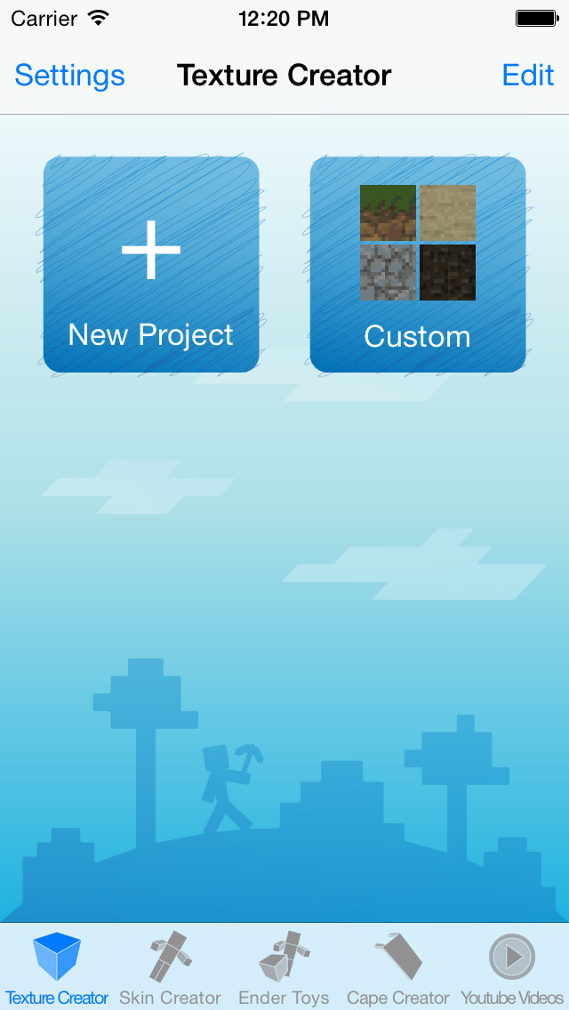 Emulate iPhone app Texture Creator Pro Editor for Minecraft PC Game Textures Skin using MyAndroid Emulate iPhone app Texture Creator Pro Editor for Minecraft PC Game Textures Skin using MyAndroid