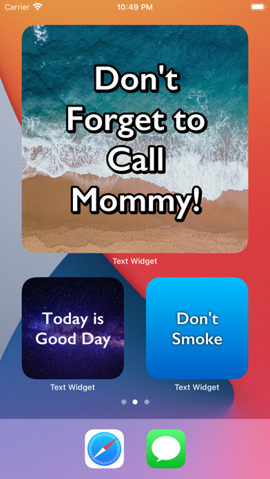 Emulate iPhone app Text Widget on Home Screen using MyAndroid