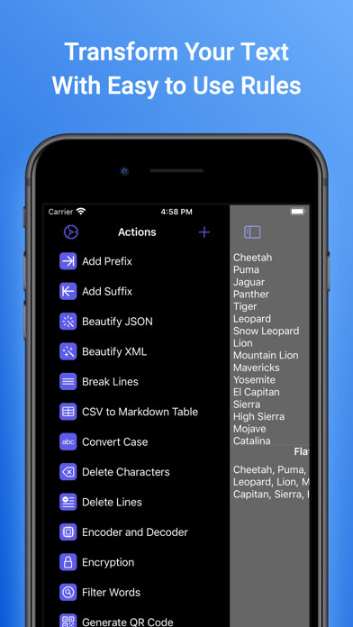 Emulate iPhone app Text Workflow: Transformations using MyAndroid Emulate iPhone app Text Workflow: Transformations using MyAndroid