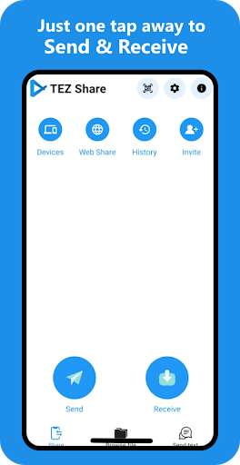 Run android online APK TEZ Share: file sharing app. from MyAndroid or emulate TEZ Share: file sharing app. using MyAndroid