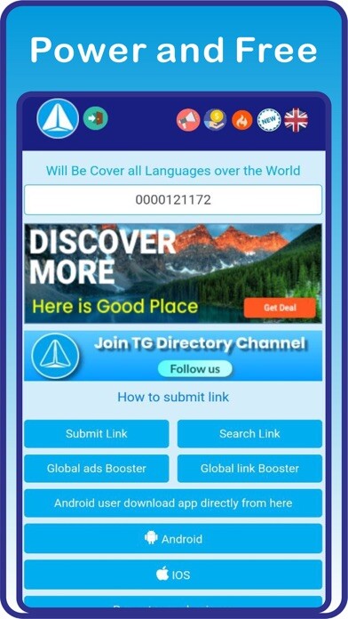 Emulate iPhone app TG Channel Directory using MyAndroid